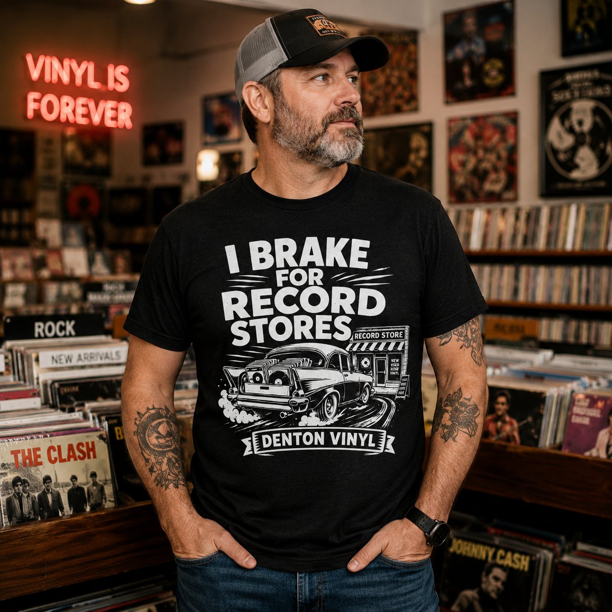 I Brake for Record Stores T-shirt